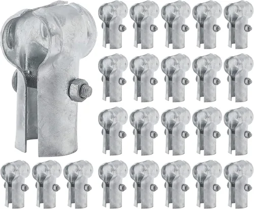 Vista 12 de VIVIDA Abrazaderas de riel de extremo de 1-3/8" x 1-3/8" 2 piezas, Abrazaderas de panel de enlace de cadena T, Conectores T de tubería galvanizada