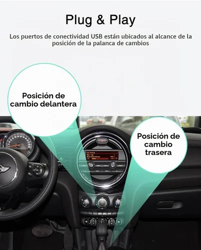 Vista 5 de Adaptador Bluetooth para coche compatible con BMW Mini One - Interfaz USB, receptor Bluetooth para iPod Music Sourse compatible con iOS/Android