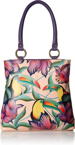 Vista 13 de Anna by Anuschka Comprador clásico grande de cuero genuino para mujer Obra de arte original pintada a mano