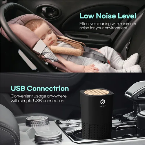 Vista 3 de IMUNSEN M-003B - Purificador de aire True HEPA de 13 filtros para automóvil, escritorio y oficina con filtro desodorizante de carbono, filtración