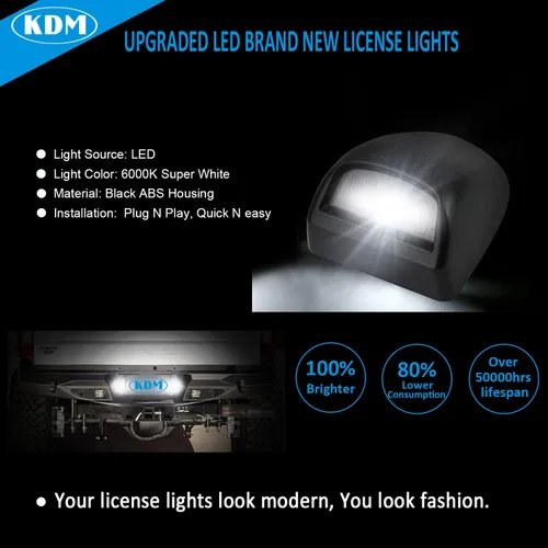 Vista 2 de KDM Conector Socket de Luz LED para Placa de Matrícula Arnés de Receptáculo de Cableado Ensamblaje Compatible con Chevy Silverado Sierra Avalanche