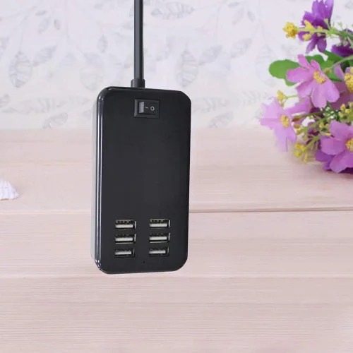 Vista 4 de Estación de carga USB, puerto de carga USB de 6 puertos adecuado para teléfonos inteligentes, todos los dispositivos de carga con SBU, cargador