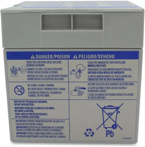 Vista 4 de Technical Precision Batería de 12V para Wild Thing Power Wheels Fisher Price Batería Recargable Gris - 1 Unidad