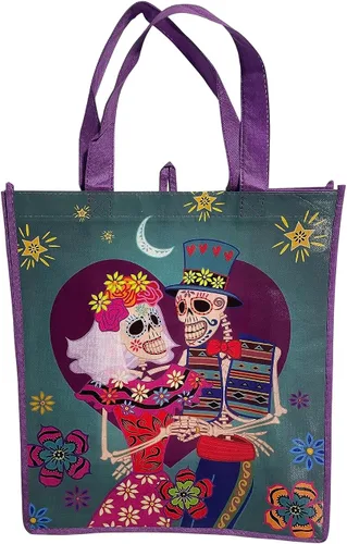 Vista 3 de Legacy Licensing Partners Dia De Los Muertos (Día de los Muertos) Bolsa de mano reutilizable grande coleccionable