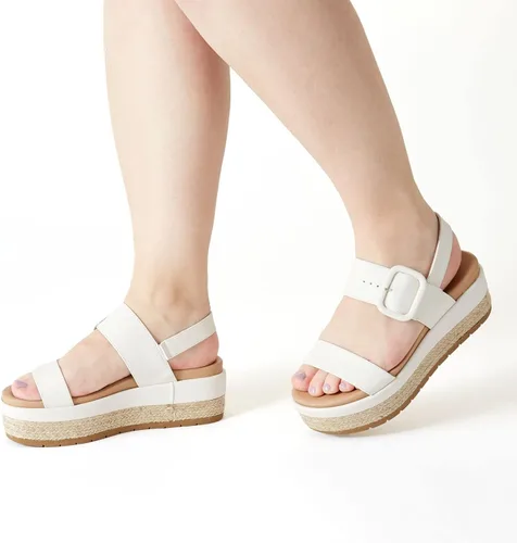 Vista 2 de Michael By Michael Shannon Kira - Sandalias clásicas de verano con plataforma para mujer, con puntera abierta, estilo casual