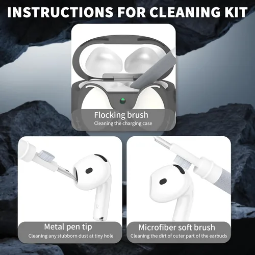 Vista 7 de Funda de dibujos animados de anime para Airpods 4 con llavero y kit de limpieza, dibujos animados 3D Kawaii divertida silicona suave que brilla