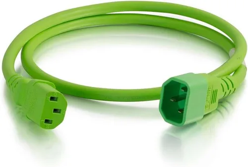 Vista 41 de Cable de alimentación C2G, cable de extensión corto, cable de extensión de alimentación, cable de alimentación de bloqueo, 10A, 250V, negro, 1 pie