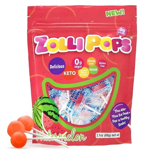 Vista 26 de Zolli Drops - Caramelos sin azúcar con xilitol, paletas sin colorantes, aptos para dieta cetogénica y diabética, golosinas aprobadas por dentistas