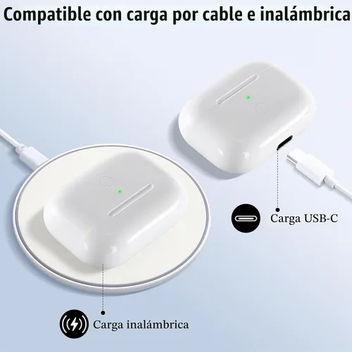 Vista 3 de Funda de carga inalámbrica de repuesto compatible con AirPod Pro de 1ª y 2ª generación, funda de cargador Air Pod Pro 1 2 con botón