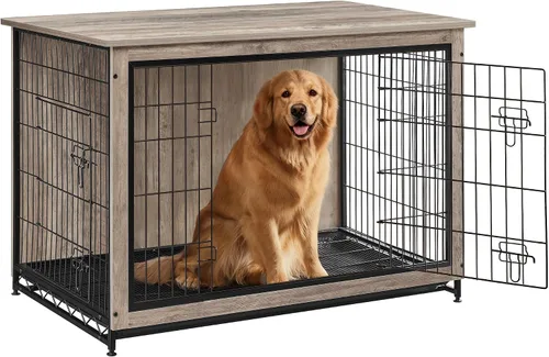 Vista 12 de Feandrea Mueble de Jaula para Perros, Mesa Auxiliar Lateral de 27.2 Pulgadas, Perrera Moderna para Perros en Interior hasta 30 lb, Jaula para Perros