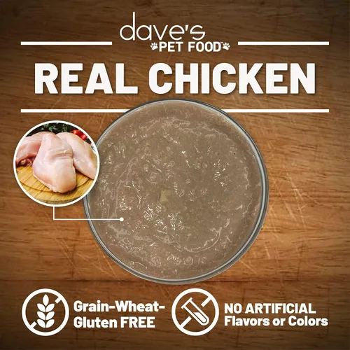 Vista 20 de Dave's Pet Food Grain Free Wet Cat Food (Chicken & Duck Saucey Pate), Naturally Healthy Canned, Added Vitamins & Minerals, Wheat Free, 5.5 oz