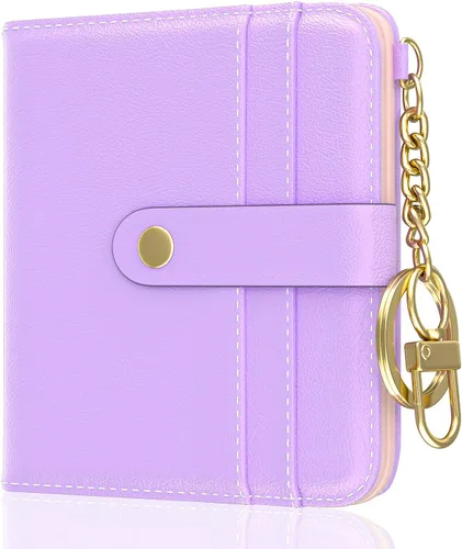 Vista 26 de Aiawoxc billetera para mujer, billeteras pequeñas RFID para mujer, cartera delgada y compacta para tarjetas de crédito, linda cartera de cuero
