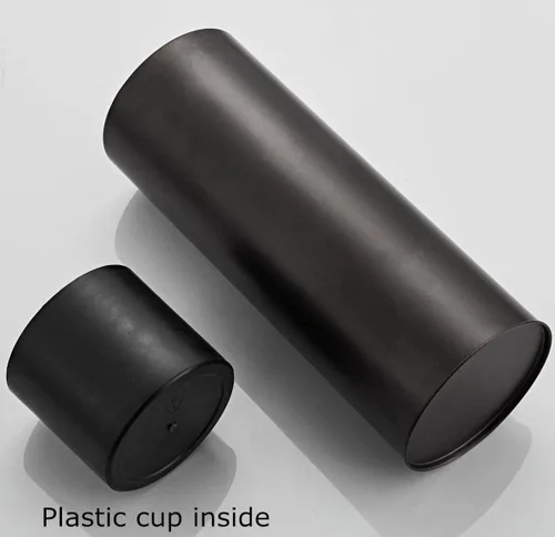 Vista 4 de Émbolo de inodoro negro con soporte para recipiente de metal para baño, taza de goteo, resistente, limpieza profunda