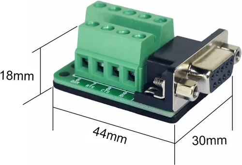 Vista 3 de DB9 Conector a terminal de cableado RS232 Placa de conexión de puerto serie sin soldadura (adaptador hembra)