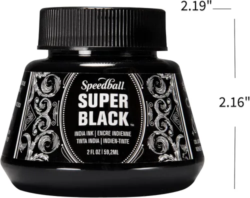 Vista 3 de Speedball Tinta Super Black India, 2 onzas