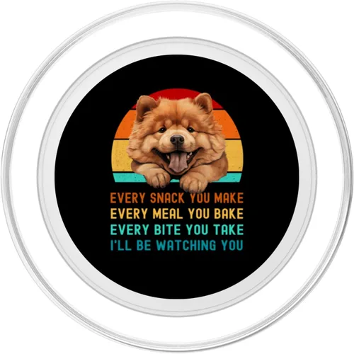 Vista 2 de Funny Chow Chow Puppy Dog Dad Mom Mama Christmas Presents PopSockets MagSafe PopGrip for iPhone
