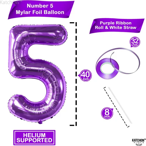 Vista 277 de KatchOn Globo negro del número 1 de 40 pulgadas, globo de feliz cumpleaños Large Mylar Number One Balloon for 1st Birthday Decorations, Foil
