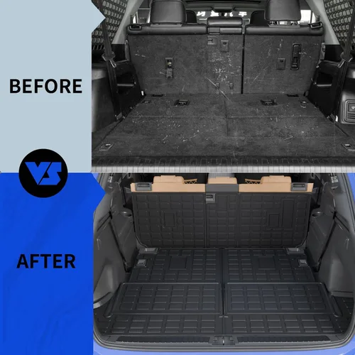 Vista 2 de Rongtaod Alfombrilla de carga compatible con Toyota 4Runner 2010-2024 de 7 asientos, forro de carga para maletero de asiento trasero, protector de 4