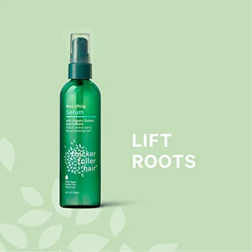 Vista 2 de Thicker Fuller Hair, Suero de levantamiento de raíces, verde, 4 onzas líquidas