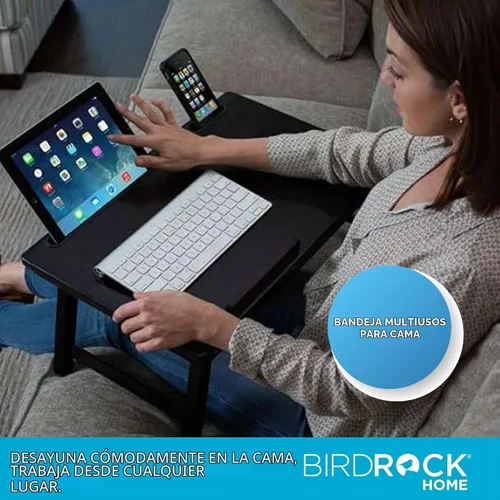 Vista 2 de Sofia + Sam Bandeja de cama para laptop con cajón de almacenamiento, patas plegables ajustables y alfombrilla para mouse Escritorio portátil