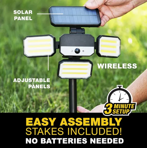 Vista 4 de Bionic Floodlight Deluxe Luz Solar para Exteriores Impermeable Luz de Patio Sensor de Movimiento Luces para Exteriores con Control Remoto Ajustables