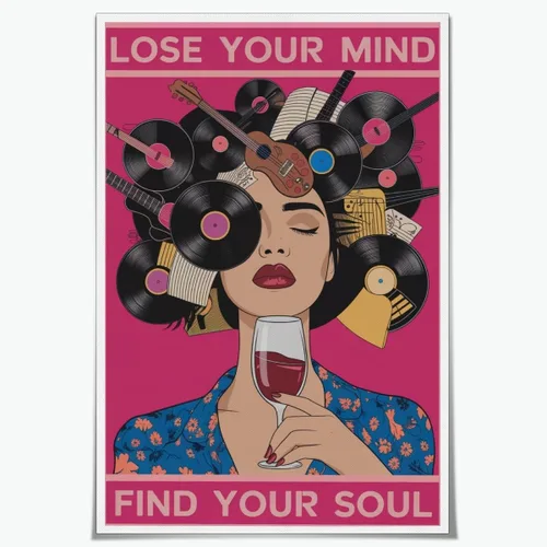 Vista 55 de Lienzo decorativo para pared con texto en inglés "Lose Your Mind Find Your Soul", arte de pared con citas inspiradoras para la salud mental, pintura