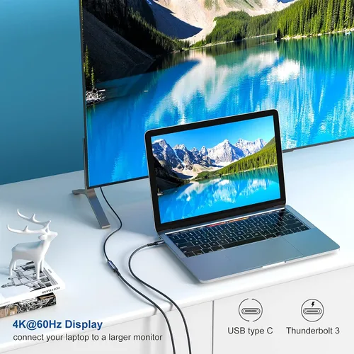 Vista 6 de Cable de extensión USB C de 3 pies, USB 3.2 USB-C macho a hembra, cable extensor de carga rápida 5A y sincronización de 10 Gbps para iPhone 16, rojo