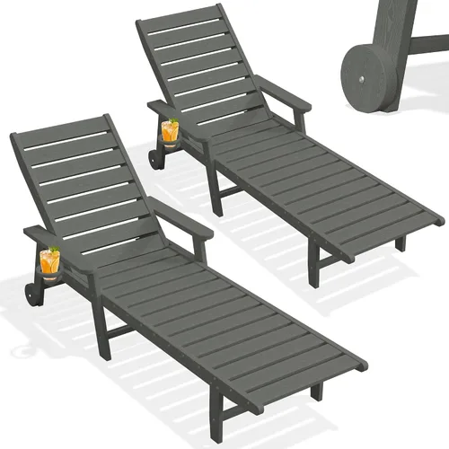 Vista 18 de PLUUV Tumbona de piscina al aire libre con soporte para tazas, azul Aruba Azul (Aruba Blue)