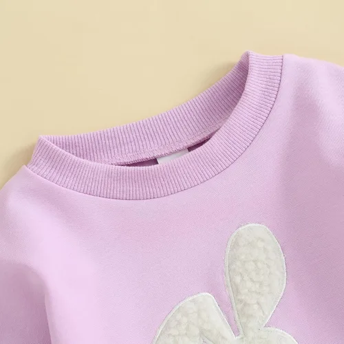Vista 3 de Xiaodriceee Traje de Pascua para bebé, niña, niño, sudadera de manga larga, mameluco de burbujas, ropa de otoño e invierno