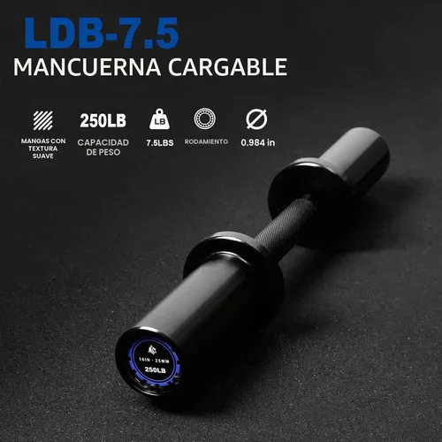 Vista 2 de LIONSCOOL 16"Loadable Dumbbells Pairs, Olympic Dumbbell Handle/Bar for Strength Training, Compatible with 2’’ Standard Plates, Includes 2 Pair of