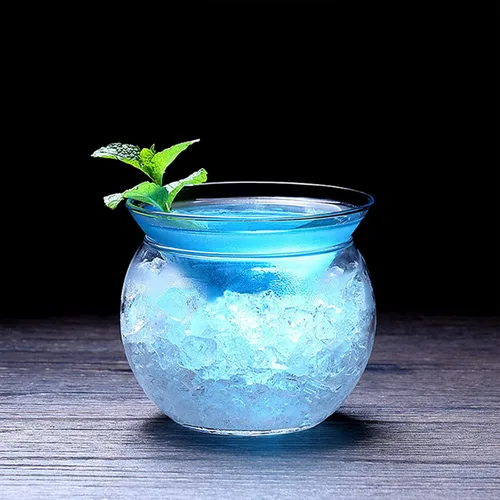 Vista 7 de Juego de 2 vasos de Martini sin tallo de 9 onzas con enfriador, juego de servidor de caviar de vidrio con cuenco de servidor, vaso de cóctel
