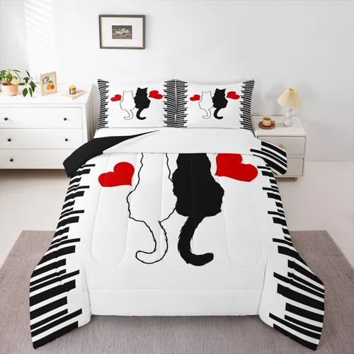 Vista 14 de Erosebridal Juego de edredón para parejas, juego de ropa de cama tamaño individual con lentejuelas doradas con purpurina dorada, edredón acolchado