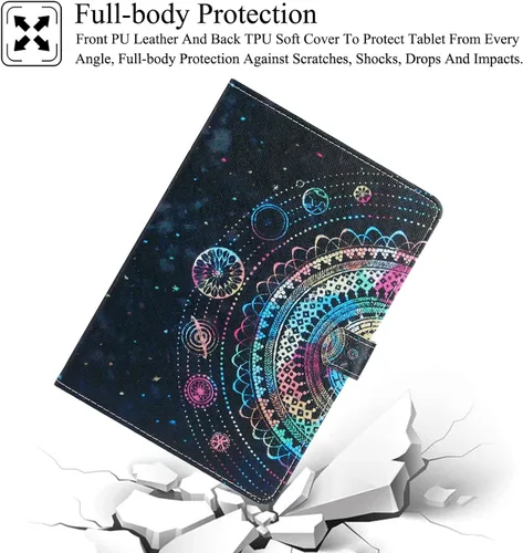 Vista 6 de REASUN Funda para Galaxy Tab A7 Lite de 8.7 pulgadas 2021, cubierta de piel sintética con ranuras para tarjetas, soporte multiángulo, funda