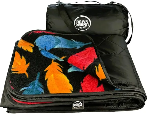 Vista 10 de DOWN UNDER OUTDOORS Manta grande impermeable y resistente al viento, extra gruesa de 350 GSM, forro polar acolchado, o manta de estadio de sherpa