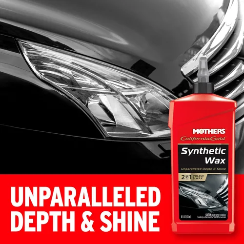 Vista 2 de Mothers cera sintética California Gold, 16 onzas Long-Lasting Protection, Micro-Encapsulated Polymers, Polishes, Enhances Depth, Gloss & Shine