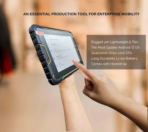 Vista 6 de Escáner de código de barras Android para tableta industrial resistente con motor de escaneo de barras 2D Honeywell Batería de 7200 mAh WiFi
