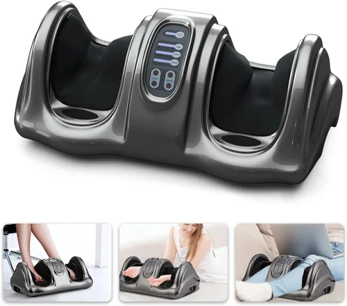 Vista 11 de ARLIME Masajeador de pies Shiatsu con control remoto, 4 modos de amasamiento profundo, masaje de piernas y tobillos y pantorrillas y pies para Blanco