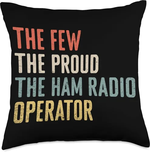 Vista 5 de Ham Radio Operator Gifts Amateur Radio Accessories Amateur Retro The Few The Proud The Ham - Almohada de operador de radio, 16 x 16 pulgadas