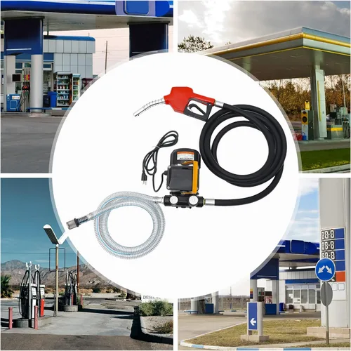 Vista 3 de Bomba de transferencia de combustible eléctrica 110v, Kit de bomba de transferencia de aceite de 110v 60l/min, Bomba autocebante de aceite