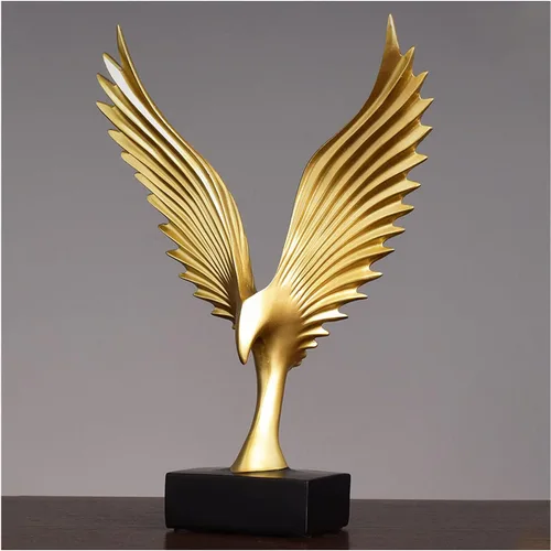Vista 7 de ARTFILIF Spreads its Wings Ornamentos Figura de águila Decoración de escritorio de oficina, manualidades, sala de estar, estatuas de apertura (negro)