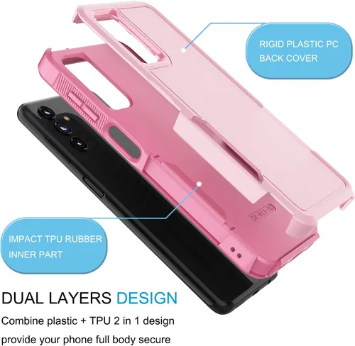 Vista 7 de Tekcoo Funda para Galaxy A13 5G 4G 2 protectores de pantalla de vidrio templado Parachoques texturizados antideslizantes