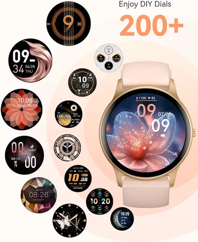 Vista 5 de AGPTEK - Reloj inteligente impermeable 5ATM para mujer con más de 100 modos deportivos, color rosa Ultra-Clear Screen Fitness Tracker with Sleep