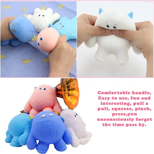 Vista 3 de Divertidas y lindas bolas con forma de monstruo de nieve, perfumadas, juguetes para aliviar el estrés, para niños y adultos, juguetes sensoriales