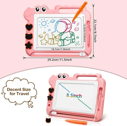 Vista 2 de AiTuiTui - Pizarrón de dibujo magnético para niños pequeños, juguetes regalo para niños y niñas, bloc de bocetos de color para escribir, garabatos