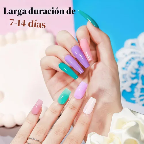 Vista 3 de Juego de esmaltes de uñas de secado rápido, 24 esmaltes de uñas regulares Juego de regalo para mujer de larga duración, color blanco, nude, rosa