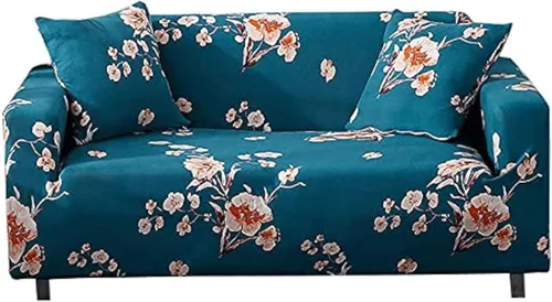 Vista 4 de AURLOE Funda de sofá estampada, Funda elástica para sillón, juego de fundas de sofá biplaza con patrones para sillón con cojines de 2 plazas, JBR