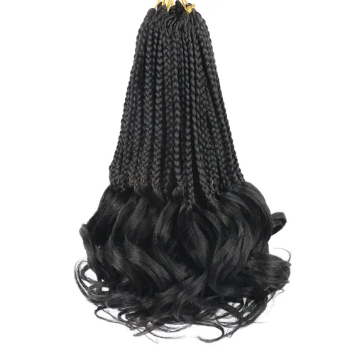 Vista 75 de Cabello para Trenzas Rizo Francés Color 1 Trenzas de Ganchillo Rizo Francés 10 Pulgadas Trenzas de Caja Cabello de Ganchillo para Mujeres y Niños