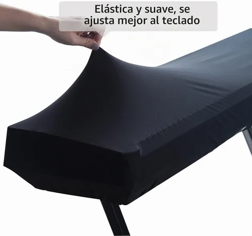 Vista 2 de Cubierta antipolvo para piano, de 61 a 88 teclas, teclado con peso, fundas para piano pequeño, impermeables, cierre de bloqueo que lo mantiene