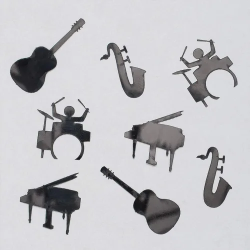 Vista 3 de Confeti Instrumentos de Música Negro - Paquete al por menor #9427 QS0
