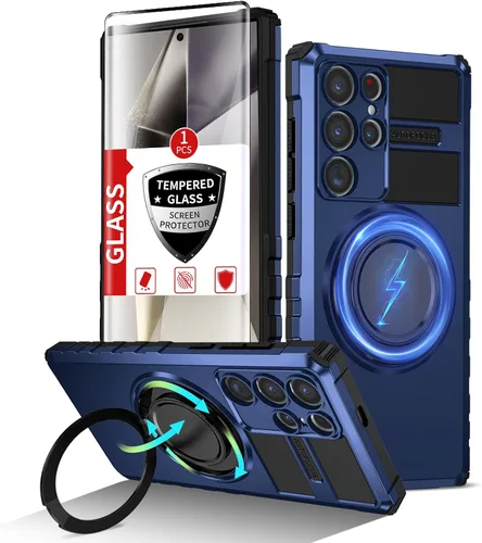 Vista 100 de Funda magnética para Samsung Galaxy Note 20 Ultra compatible con carga inalámbrica MagSafe, con 1 protector de pantalla, anillo de soporte integrado